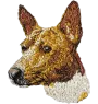 Basenji, African bush dog, Congo dog - dog-shaped patch, embroidered patch, unique decoration for Art-Dog backpack