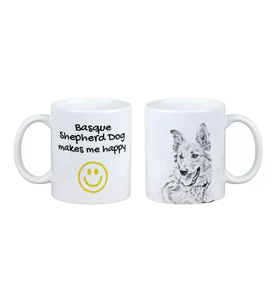 Berger basque - tasse avec chien, une tasse joyeuse pour les amoureux des chiens, un cadeau personnalisé de la marque Art-Dog