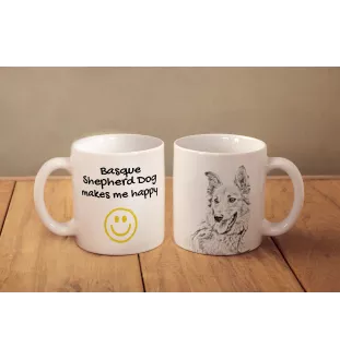 Basque Shepherd Dog, Basque Sheepdog - cup with a dog, cheerful cup for a dog lover, personalized gift from the Art-Dog brand