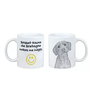 Basset Fauve de Bretagne, Fawn Brittany Basset - cup with a dog, cheerful cup for a dog lover, personalized gift from the Art-Dog brand