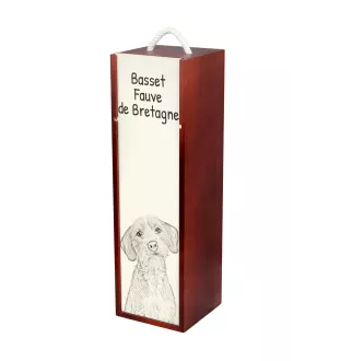 Basset Fauve de Bretagne - Weinbox mit Hund, Alkoholbox mit Grafik, personalisierte Geschenkbox der Marke Art-Dog