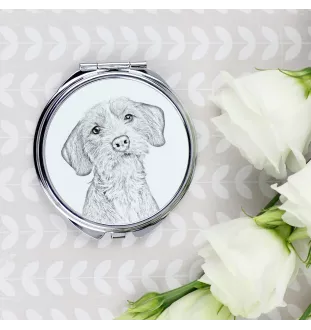 Basset Fauve de Bretagne - miroir de poche avec chien, miroir personnalisé pour sac à main, miroir compact avec impression de la marque Art-Dog