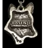 Basenji, Kongo-Terrier - Halskette mit Hund, Hundeanhänger an einer silbernen Kette, einzigartiger Schmuck der Marke Art-Dog
