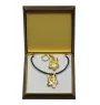Basenji, African bush dog, Congo dog - keychain and necklace with a dog in a box, high-quality gold-plated product, Art-Dog brand