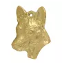 Basenji, Terrier Nyam-Nyam, Terrier du Congo - porte-clés et collier avec chien dans une boîte, produit plaqué or de haute qualité, marque Art-Dog