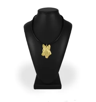 Basenji, Terrier Nyam-Nyam, Terrier du Congo - porte-clés et collier avec chien dans une boîte, produit plaqué or de haute qualité, marque Art-Dog
