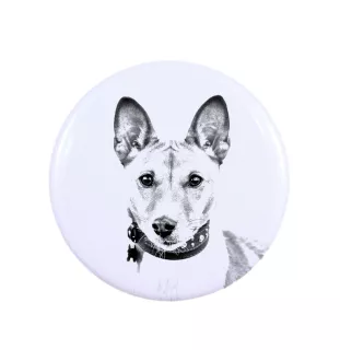 Basenji, Terrier Nyam-Nyam, Terrier du Congo - aimant avec un œil de chien, exceptionnellement léger, aimant puissant, produit fabriqué à la main par la marque Art-Dog