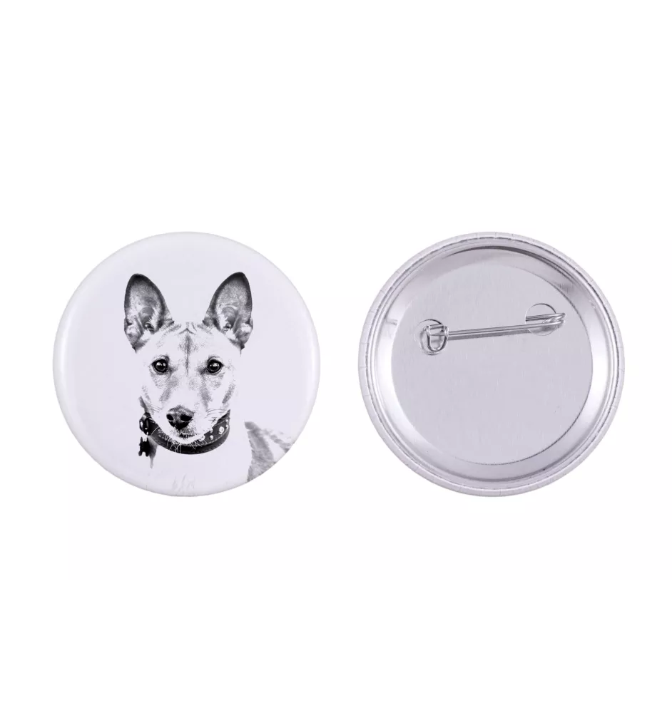 Basenji przypinka z psem duża Art-Dog