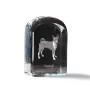 Basenji, African bush dog, Congo dog - crystal cube with a photo, photo of a dog in crystal, cubic paperweight from Art-Dog brand