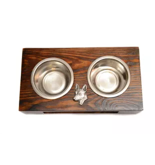 Basenji, Kongo-Terrier - Holzständer mit Näpfen für Hunde, Edelstahlnäpfe, Geschenk zur Adoption eines Hundes von der Marke Art-Dog
