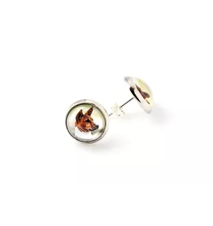 Basenji naszyjnik i kolczyki ze zdjęciem Art-Dog