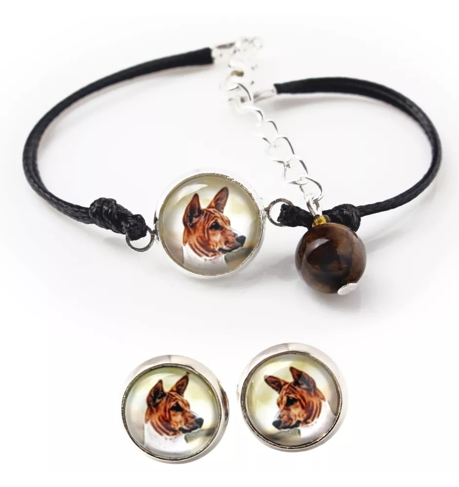 Basenji, Terrier Nyam-Nyam, Terrier du Congo - ensemble de bijoux avec votre photo, accessoire féminin, article fait main, produit fabriqué à la main avec passion pour la création de la marque Art-Dog