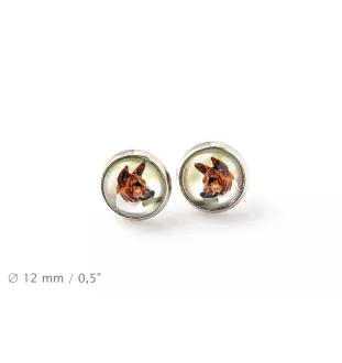 Basenji, Terrier Nyam-Nyam, Terrier du Congo - boucles d'oreilles dans une boîte, votre photo, bijoux faits à la main, produit de la marque Art-Dog.