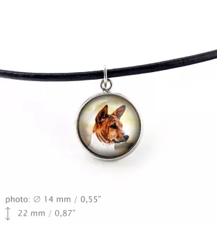 Basenji, Terrier Nyam-Nyam, Terrier du Congo - collier dans une boîte, élégant bijou, pendentif de la marque Art-Dog