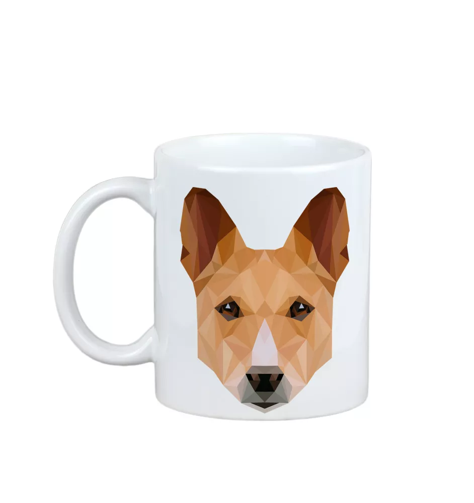 Basenji, African bush dog, Congo dog - cup with a geometric dog image and the inscription Art-Dog