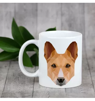 Basenji, African bush dog, Congo dog - cup with a geometric dog image and the inscription Art-Dog