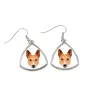 Basenji, Terrier Nyam-Nyam, Terrier du Congo - boucles d'oreilles avec une photo et un motif de chien géométrique Art-Dog