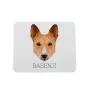 Basenji, African bush dog, Congo dog - geometric mouse pad with a picture and text by Art-Dog