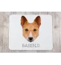 Basenji, African bush dog, Congo dog - geometric mouse pad with a picture and text by Art-Dog