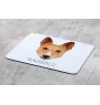 Basenji, African bush dog, Congo dog - geometric mouse pad with a picture and text by Art-Dog