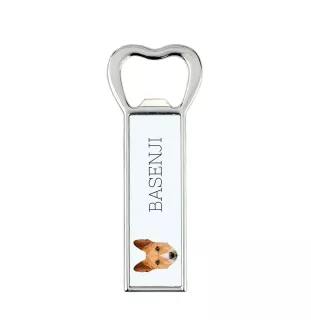 Basenji, African bush dog, Congo dog - bottle opener with a picture and inscription for beer by Art-Dog