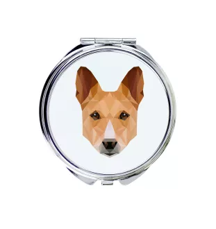 Basenji, African bush dog, Congo dog - mirror with a geometric design and the brand name Art-Dog