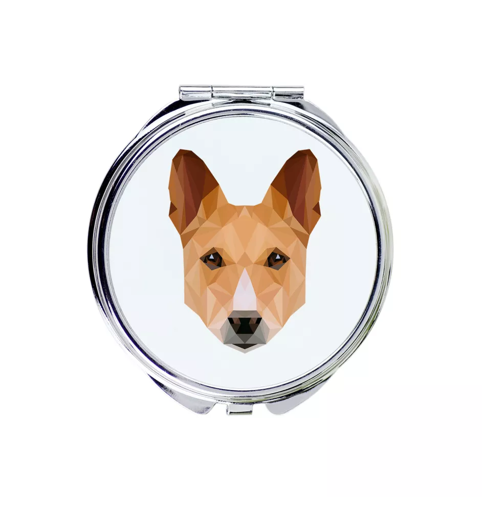 Basenji, African bush dog, Congo dog - mirror with a geometric design and the brand name Art-Dog