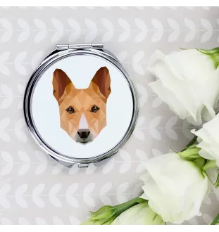 Basenji, African bush dog, Congo dog - mirror with a geometric design and the brand name Art-Dog