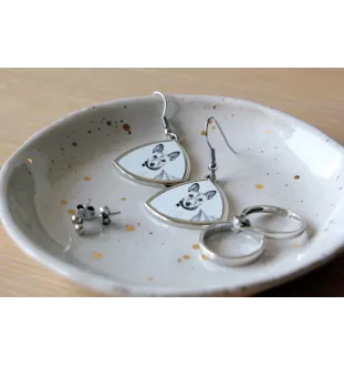 Basenji, Terrier Nyam-Nyam, Terrier du Congo - boucles d'oreilles avec chien, boucles d'oreilles pendantes avec photo, bijoux personnalisés avec impression de la marque Art-Dog