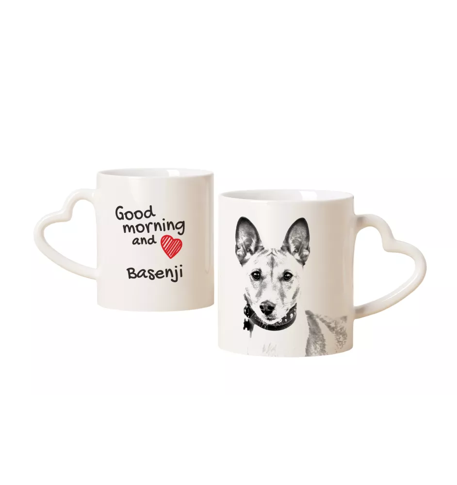 Basenji kubek z psem good morning serce Art-Dog