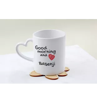 Basenji kubek z psem good morning serce Art-Dog