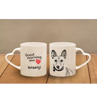 Basenji kubek z psem good morning serce Art-Dog