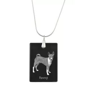 Basenji, African bush dog, Congo dog - Crystal pendant with dog, silver necklace with photo, personalised pendant by Art-Dog brand