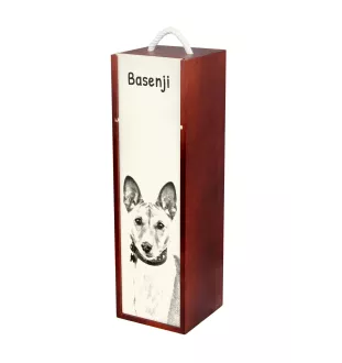 Basenji, Kongo-Terrier - Weinbox mit Hund, Alkoholbox mit Grafik, personalisierte Geschenkbox der Marke Art-Dog