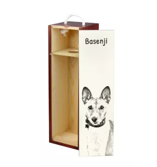 Basenji, Kongo-Terrier - Weinbox mit Hund, Alkoholbox mit Grafik, personalisierte Geschenkbox der Marke Art-Dog