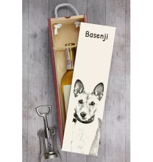 Basenji, African bush dog, Congo dog - wine box with a dog, alcohol box with graphics, personalized gift box from the Art-Dog brand