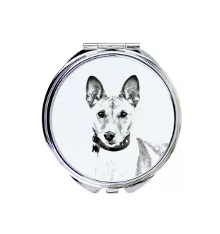 Basenji, African bush dog, Congo dog - Pocket mirror with a dog, personalized mirror for a purse, compact mirror with Art-Dog brand print.