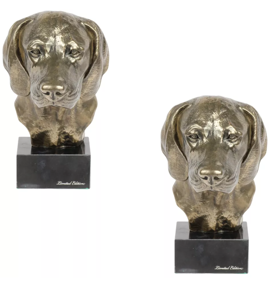 Bayerischer Gebirgsschweisshund - Hundestatue, Büste auf Steinsockel, Skulptur, Trophäe für Hundeausstellung der Marke Art-Dog