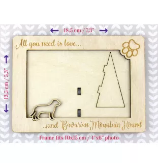 Chien de rouge de Bavière - Cadre photo, cadre en bois gravé, un joli gadget pour l'amoureux des chiens par Art-Dog
