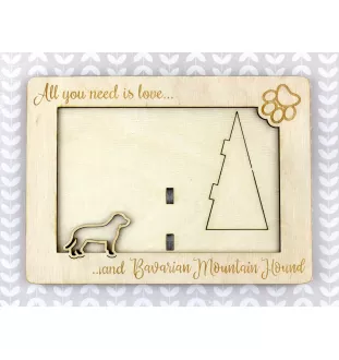 Bayerischer Gebirgsschweisshund - Fotorahmen, gravierter Holzrahmen, ein schönes Gadget für den Hundeliebhaber von Art-Dog