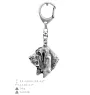 Basset Hound I - Silver-plated key ring with dog, handbag decoration, backpack pendant by Art-Dog brand