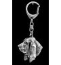 Basset Hound I - Silver-plated key ring with dog, handbag decoration, backpack pendant by Art-Dog brand