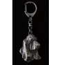 Basset Hound II - Porte-clés argenté avec chien, décoration de sac à main, pendentif de sac à dos par la marque Art-Dog