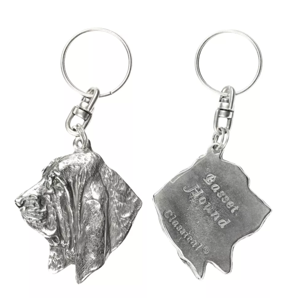 Basset Hound I - Pendentif chien argenté, décoration de sac à main, pendentif sac à dos par la marque Art-Dog