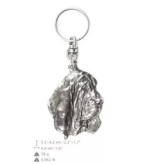 Basset Hound III - Silver-plated dog pendant, handbag decoration, backpack pendant by Art-Dog brand