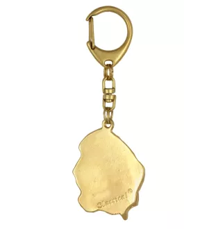 Basset Hound III - Porte-clés doré avec chien, décoration de sac à main, accessoire de luxe de la marque Art-Dog