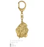 Basset Hound III - Gilded key ring with dog, handbag decoration, luxury accessory by Art-Dog brand