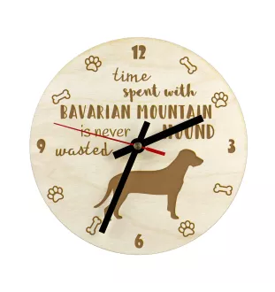 Chien de rouge de Bavière - horloge avec chien, horloge en bois, horloge murale pour les amoureux des chiens, horloge de bureau et étagère, Art-Dog