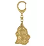 Basset Hound II - Gilded key ring with dog, handbag decoration, luxury accessory by Art-Dog brand