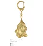 Basset Hound II - Gilded key ring with dog, handbag decoration, luxury accessory by Art-Dog brand
